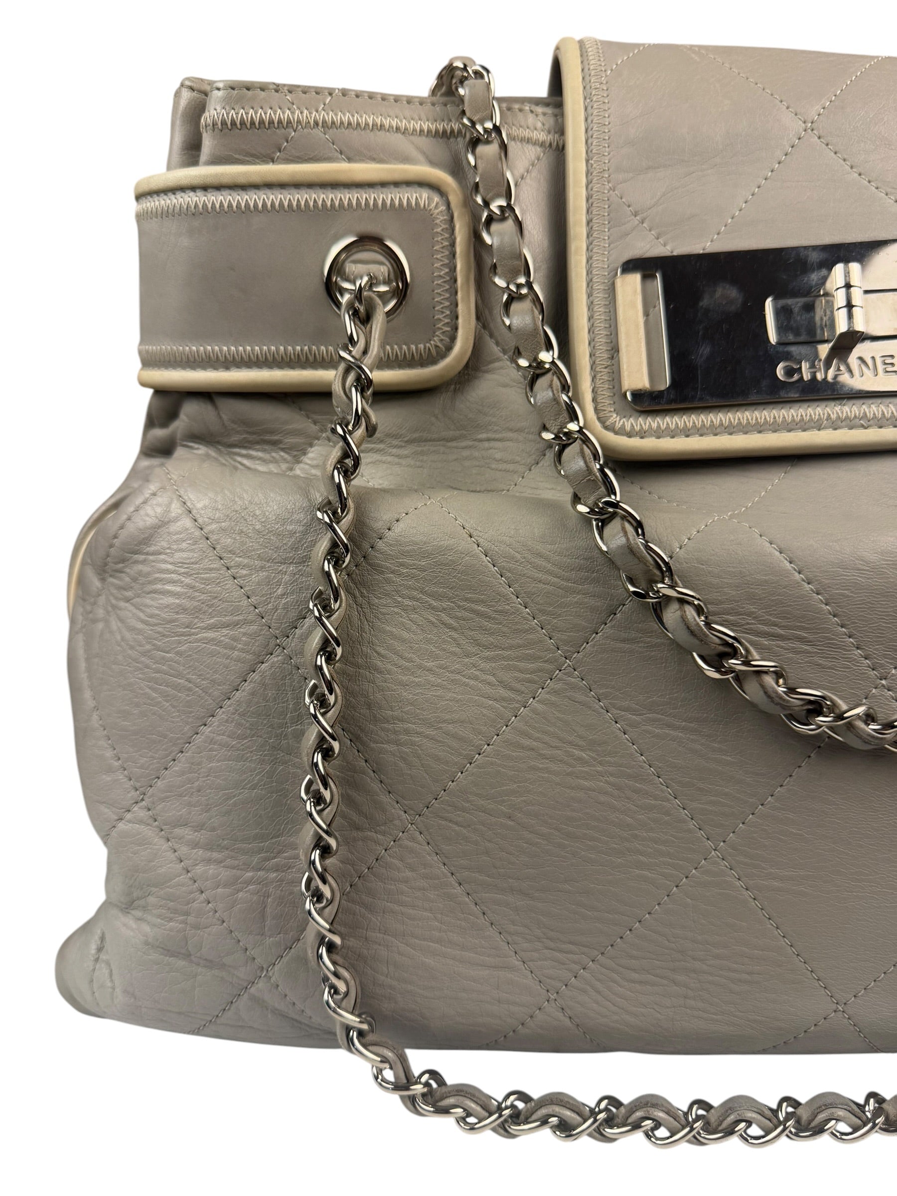Chanel Grey Reissue Quilted Tote Bag 2013