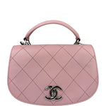 Chanel Pink Stitch Quilt Ring My Bag 2Way Flap 2017