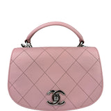 Chanel Pink Stitch Quilt Ring My Bag 2Way Flap 2017