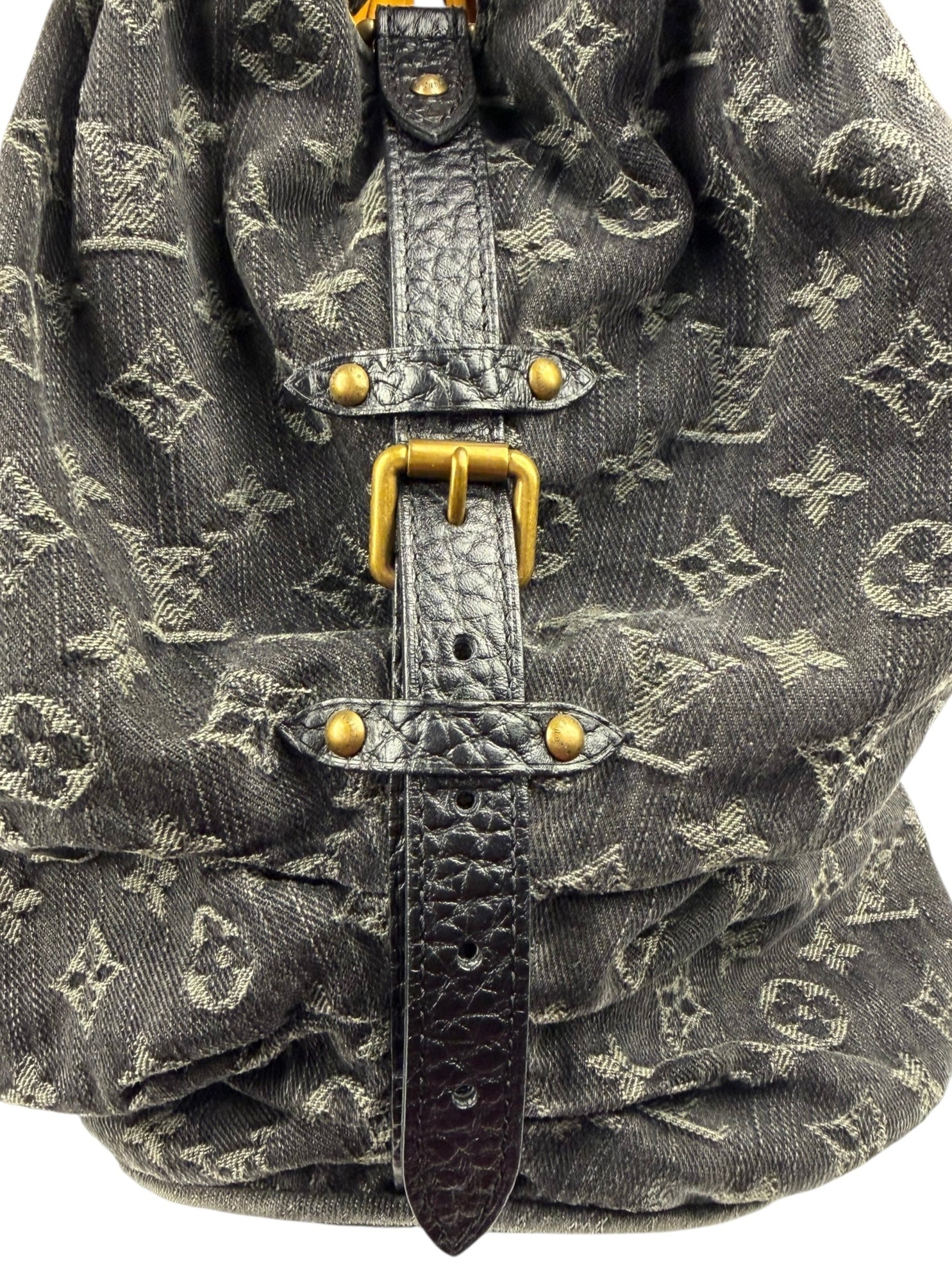 Louis Vuitton Black Denim Mahina Hobo Bag XL