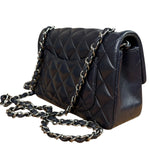 Chanel Iridescent Blue Quilted Leather Mini Flap Bag 2017