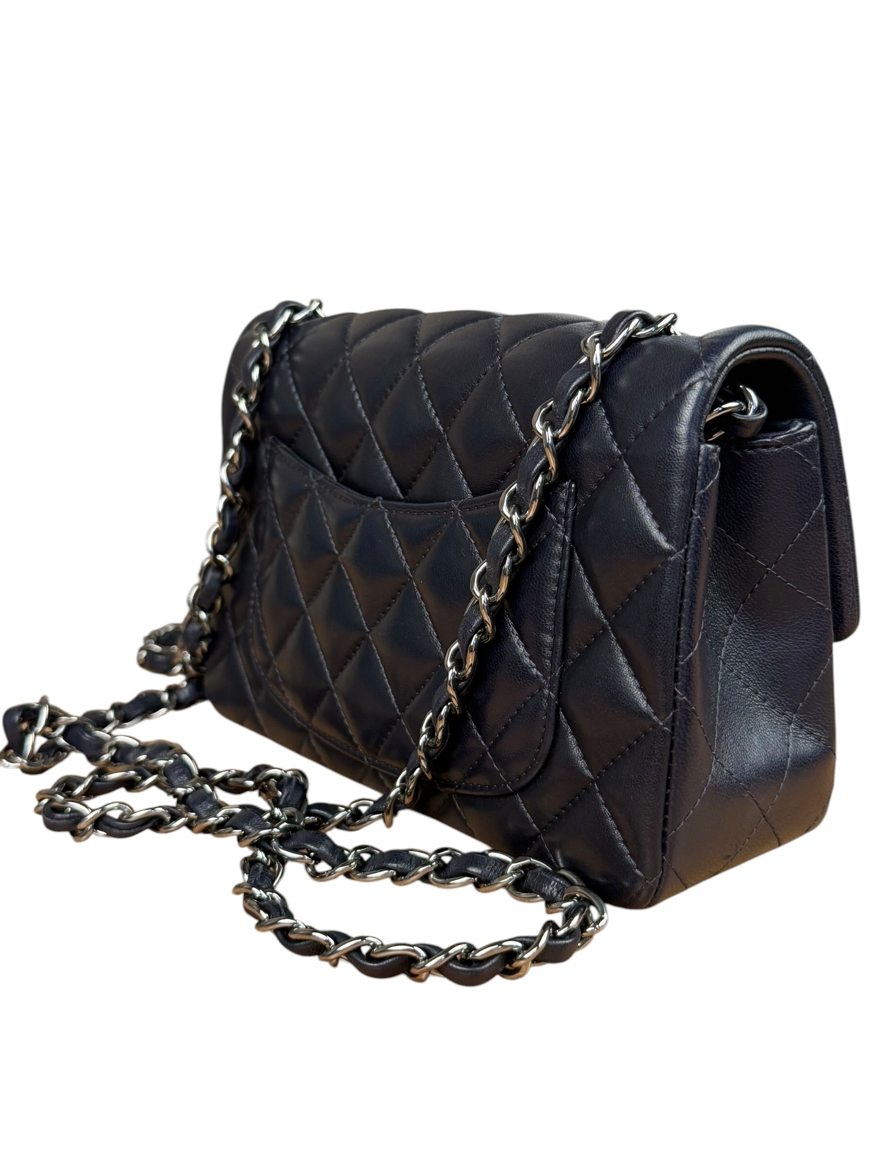 Chanel Iridescent Blue Quilted Leather Mini Flap Bag 2017