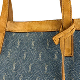 Saint Laurent Monogram Print Denim Bucket Tote