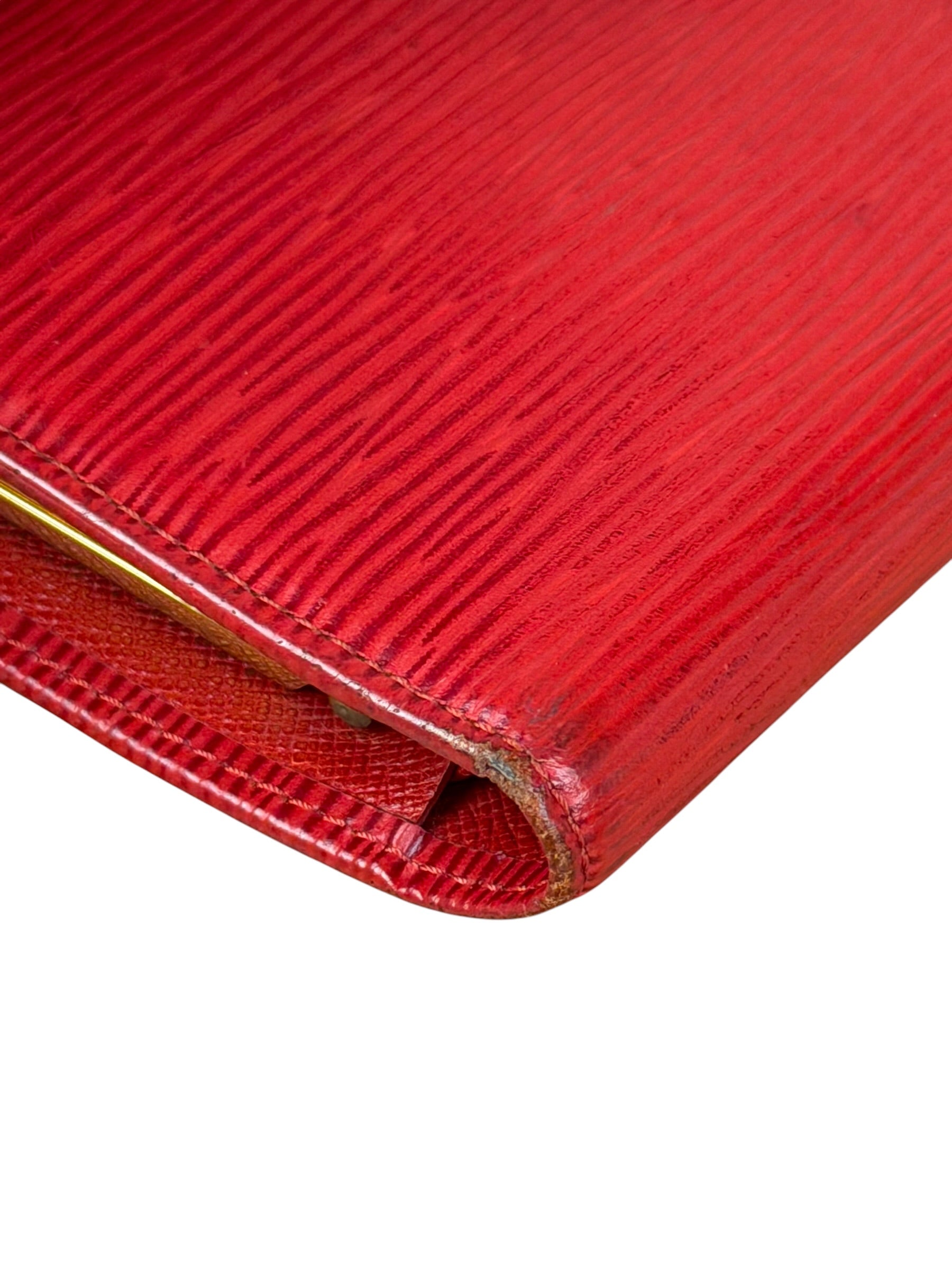 Louis Vuitton Vintage Red Epi Leather Agenda Cover Pochette