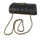 Chanel Black Lambskin Mini Chocolate Bar Flap Bag 2005
