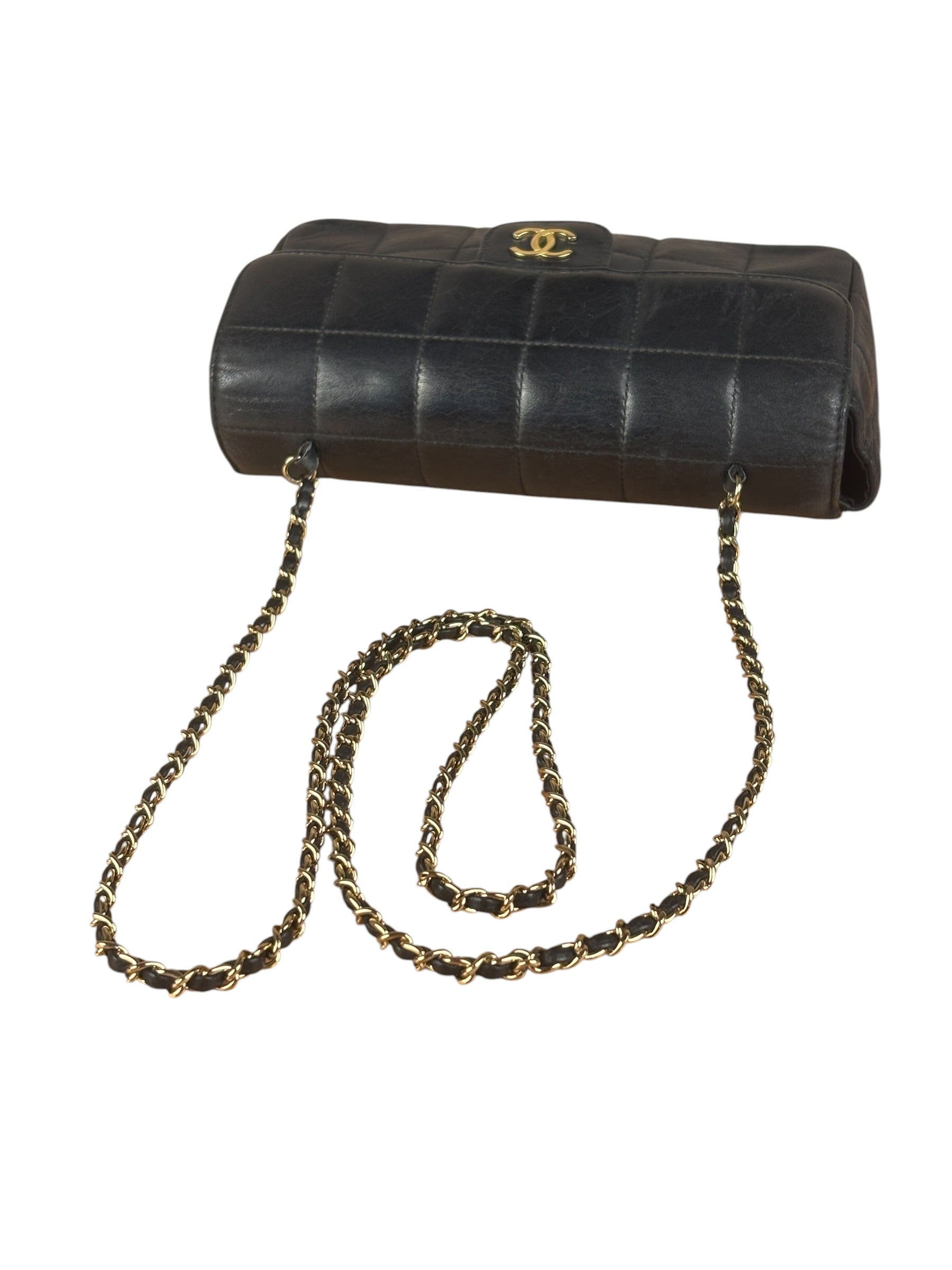 Chanel Black Lambskin Mini Chocolate Bar Flap Bag 2005