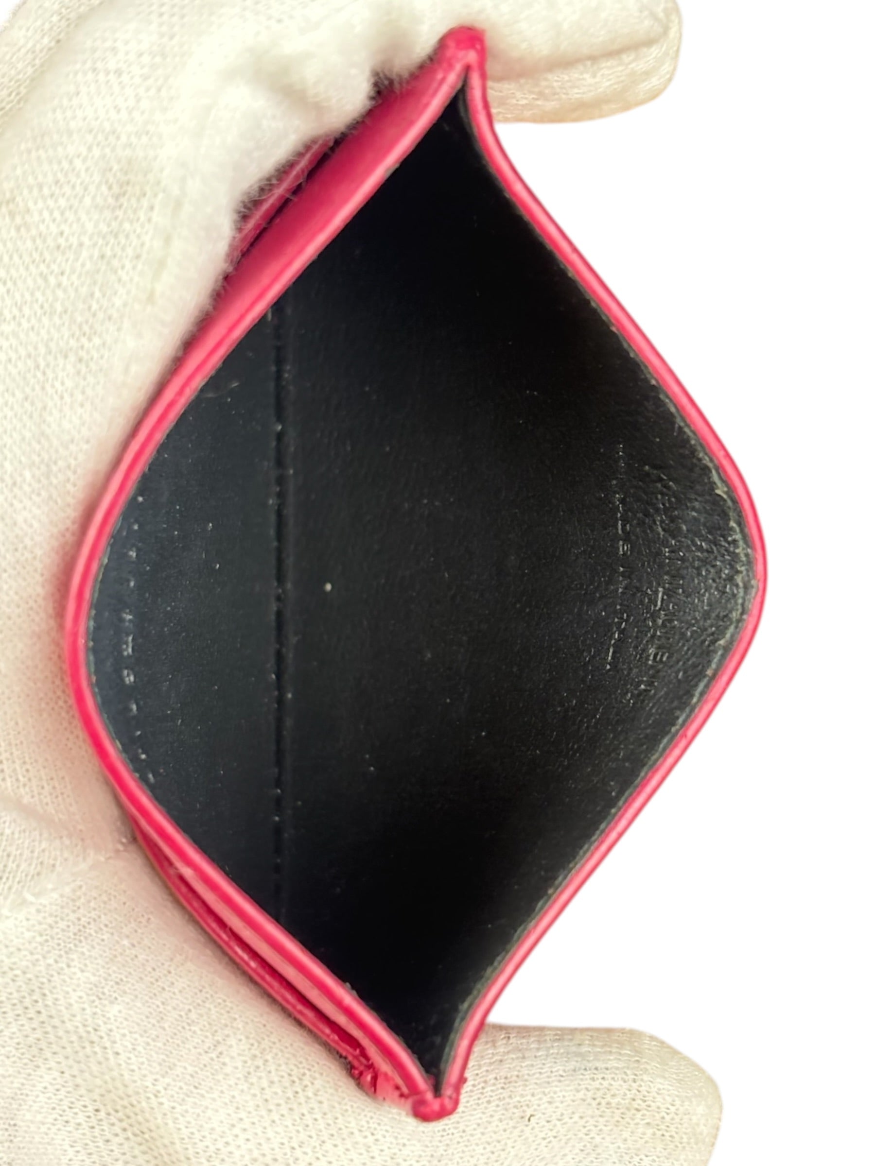 YSL Pink Leather Logo Cardholder