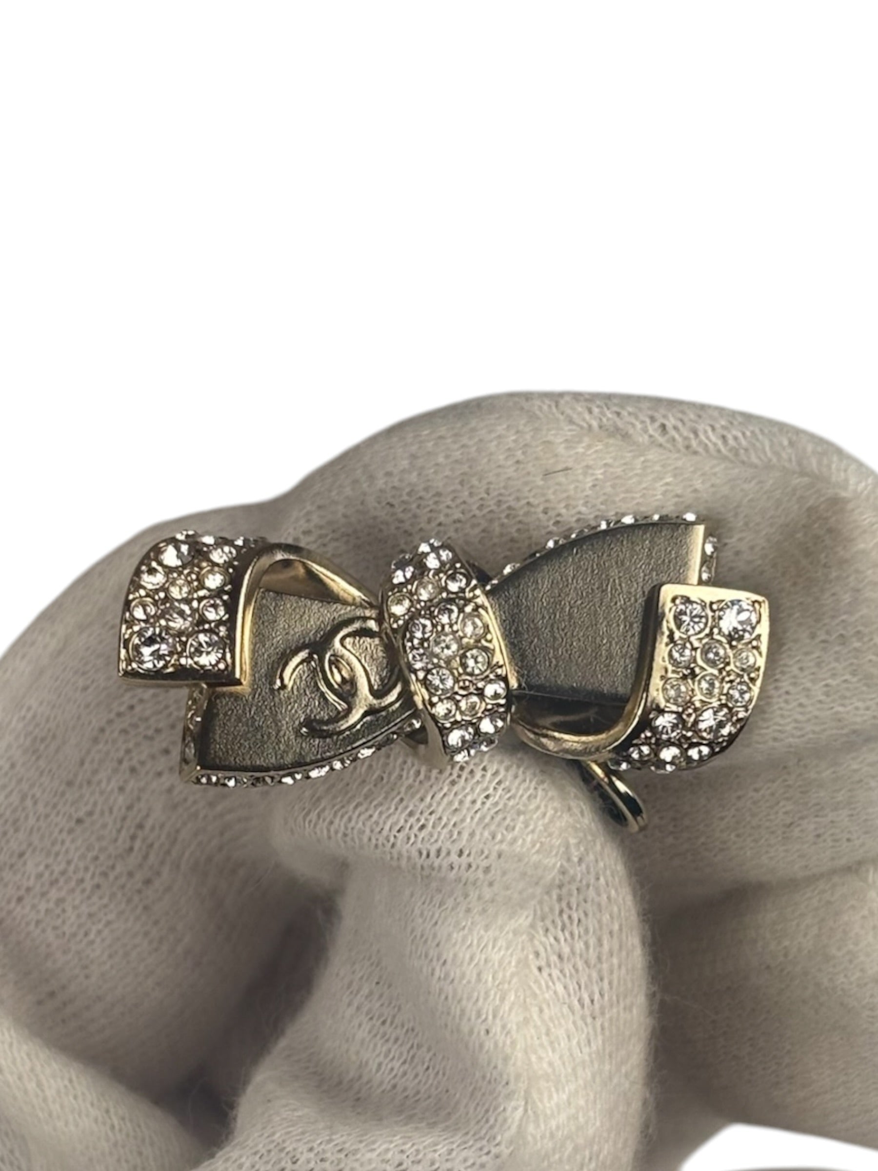 Chanel Gold Bow Clip-On Earrings