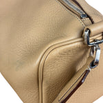 Prada Beige Leather Vitello Daino Buckle Shoulder Bag