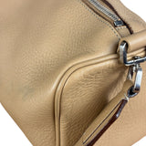 Prada Beige Leather Vitello Daino Buckle Shoulder Bag