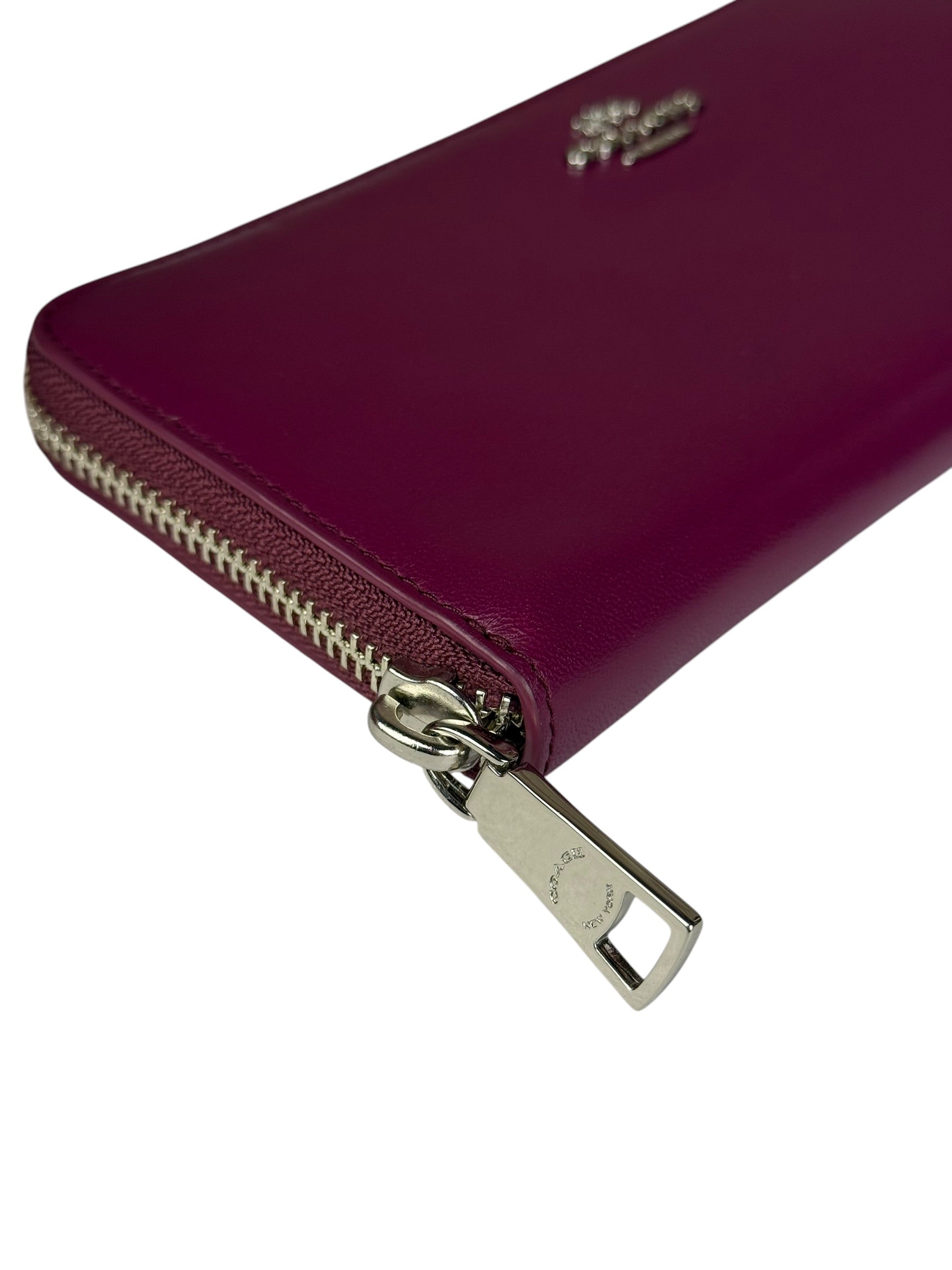 Coach Plum Long Zip Wallet