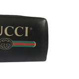 Gucci Black Leather Zip-Around Long Wallet