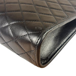 YSL Black Leather Baby Victoire Chain Clutch