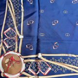 Gucci Navy Horseshoe Silk Scarf