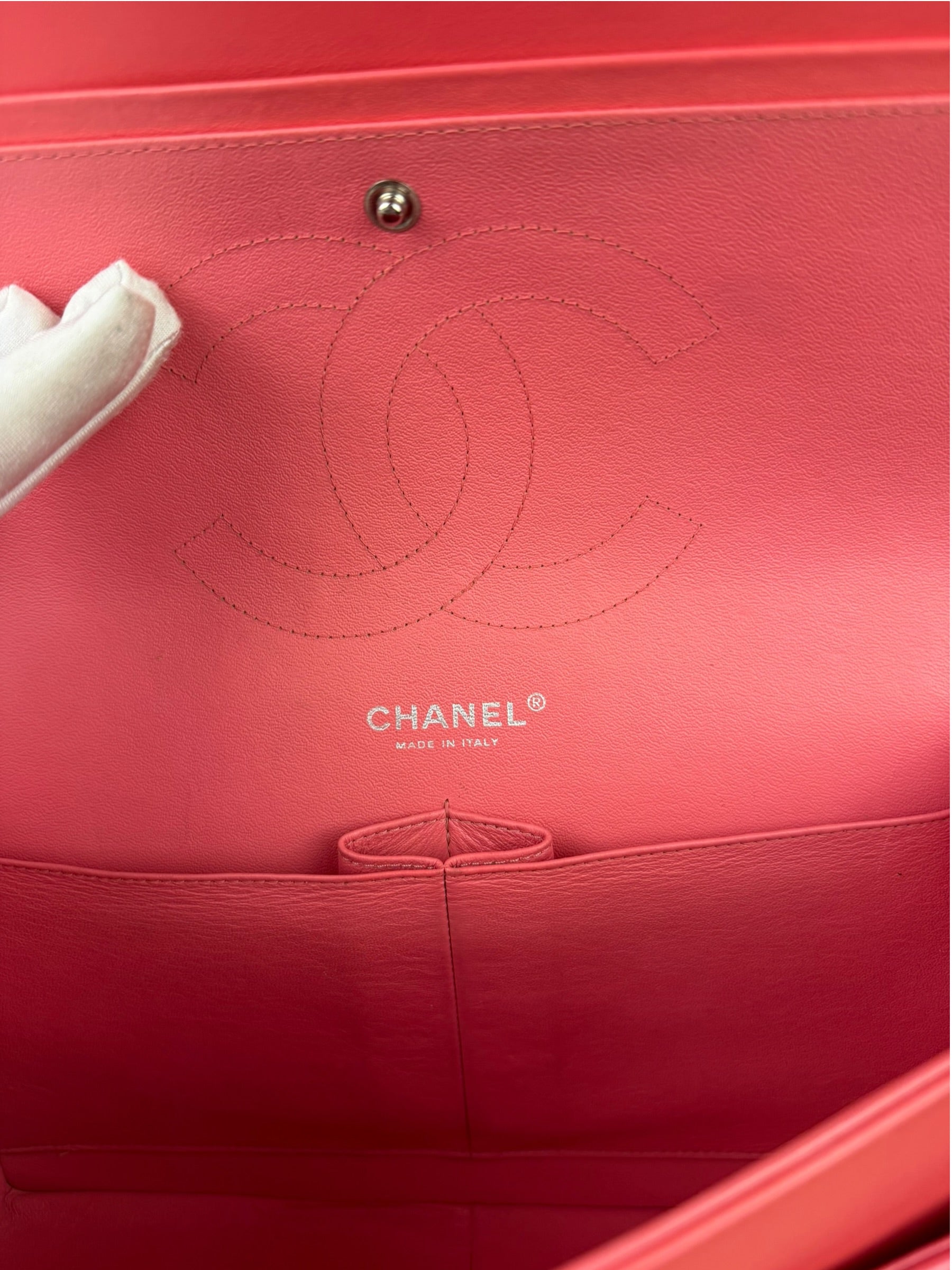 Chanel Pink Patent Leather Double Flap Bag 2012