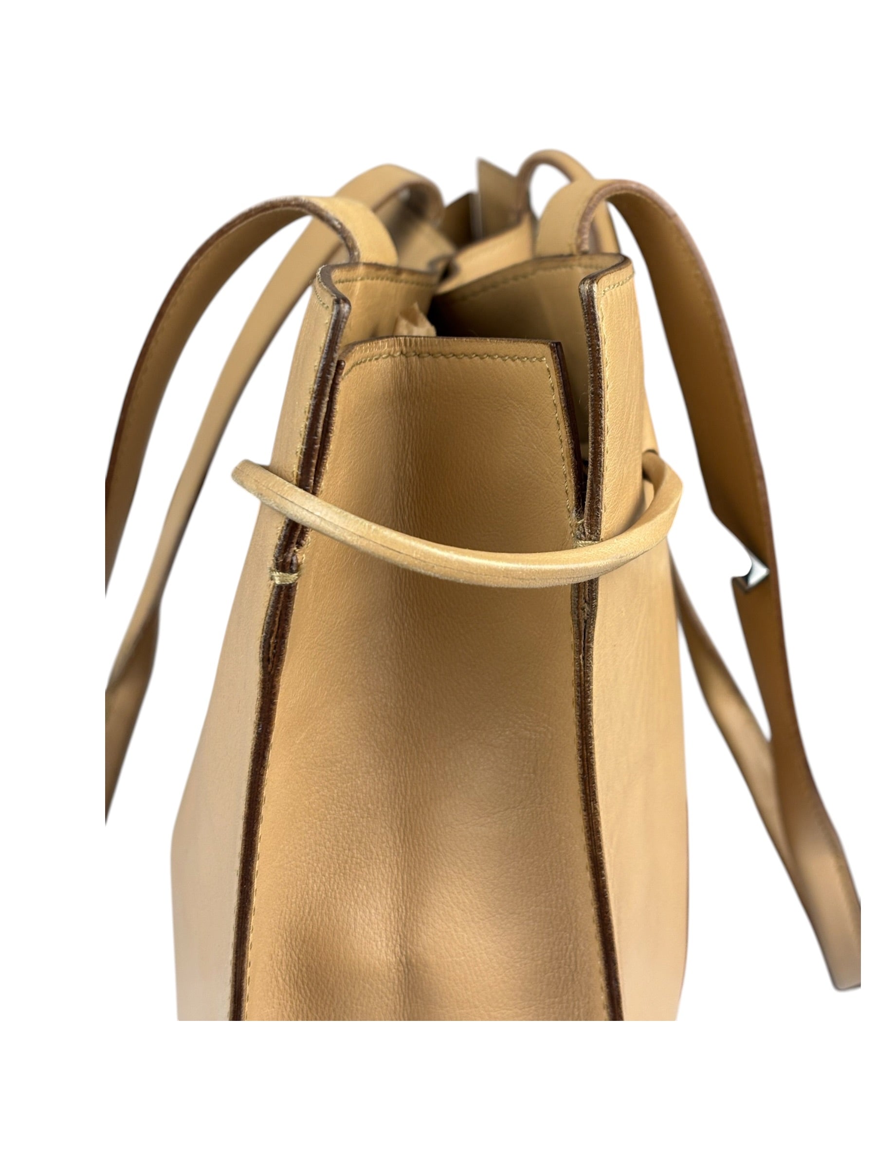 Gucci Beige Leather Balthus Drawstring Tote Bag