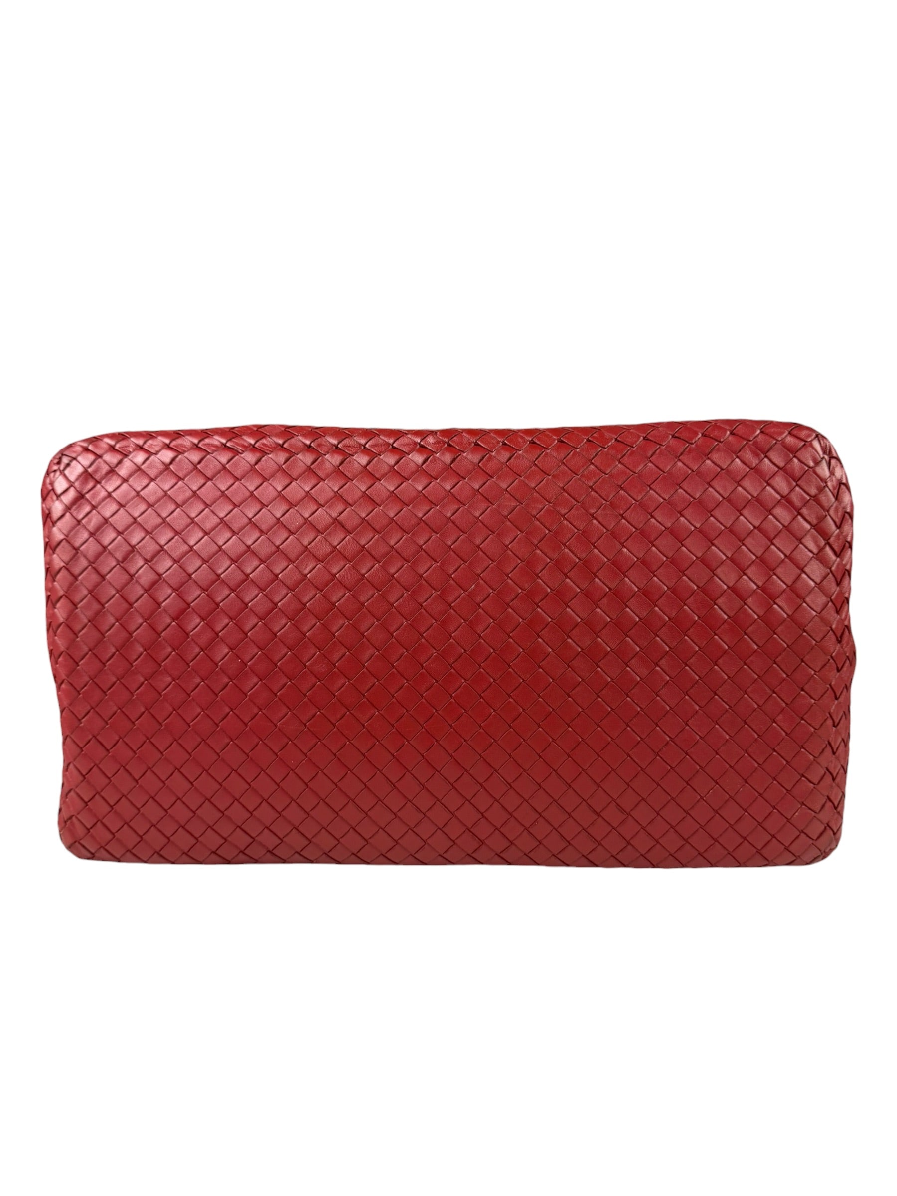 Bottega Veneta Red Intrecciato Montaigne Bag