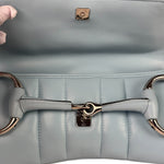 Gucci Blue Leather Horsebit Chain Shoulder Bag