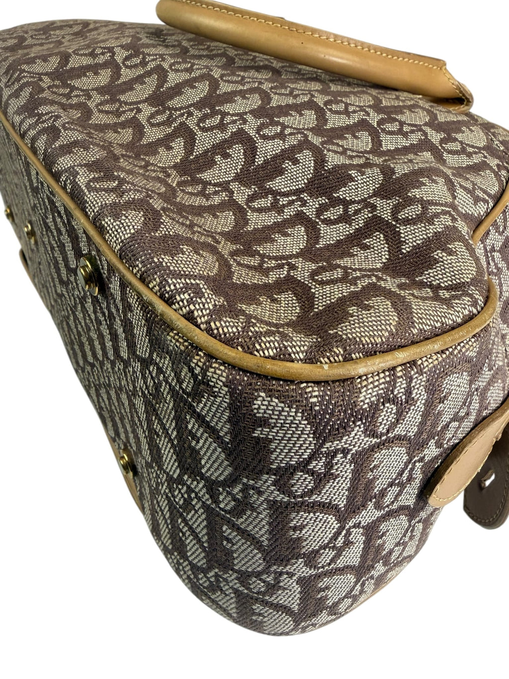 Christian Dior Beige/Brown Trotter Double Saddle Bowler Bag
