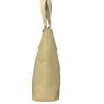 Chanel Vintage Beige Canvas Quilted Chocolate Bar Tote 2003