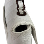 Chanel White Quilted Caviar Wooden M Flap 1999