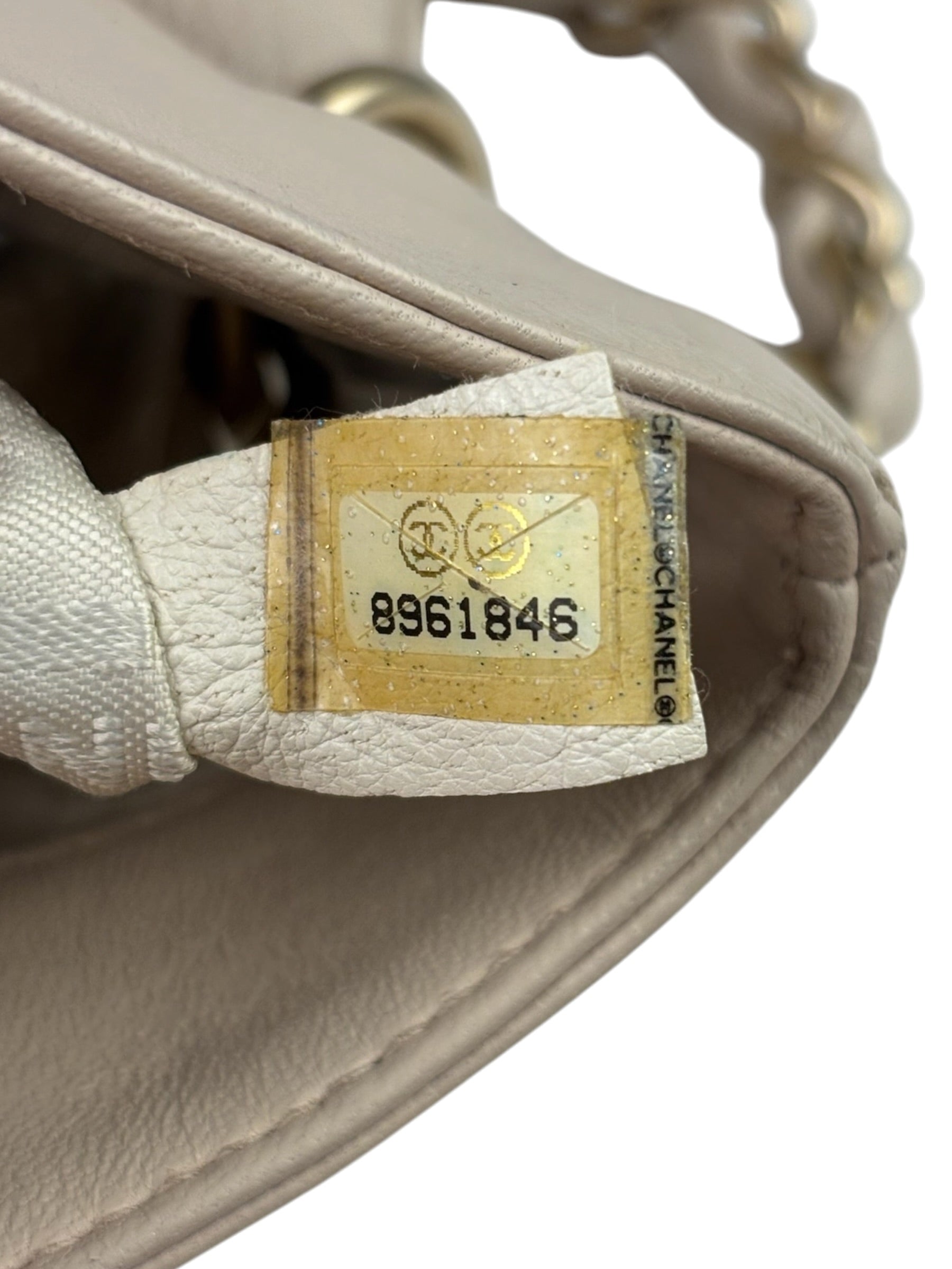 Chanel Cream Leather Cue Ball Foldover Shoulder Bag 2003