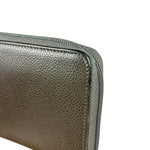 Chanel Caviar Leather Grey Zip Wallet