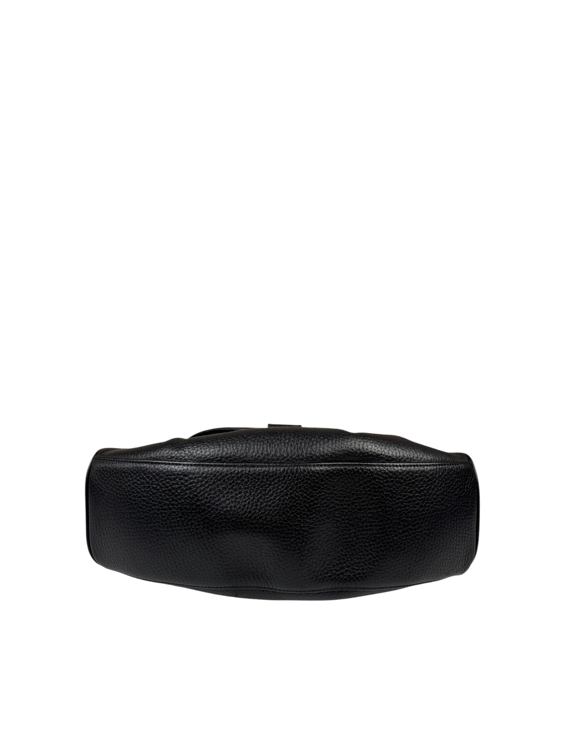 MCM Black Pebbled Leather Baugette