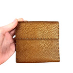 Fendi Bronze Bi-Fold Pebbled Leather Wallet
