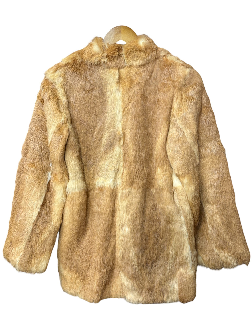 Vintage Golden Brown Rabbit Fur Coat