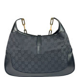 Gucci Black/Grey Leather Trim Jackie Hobo Bag