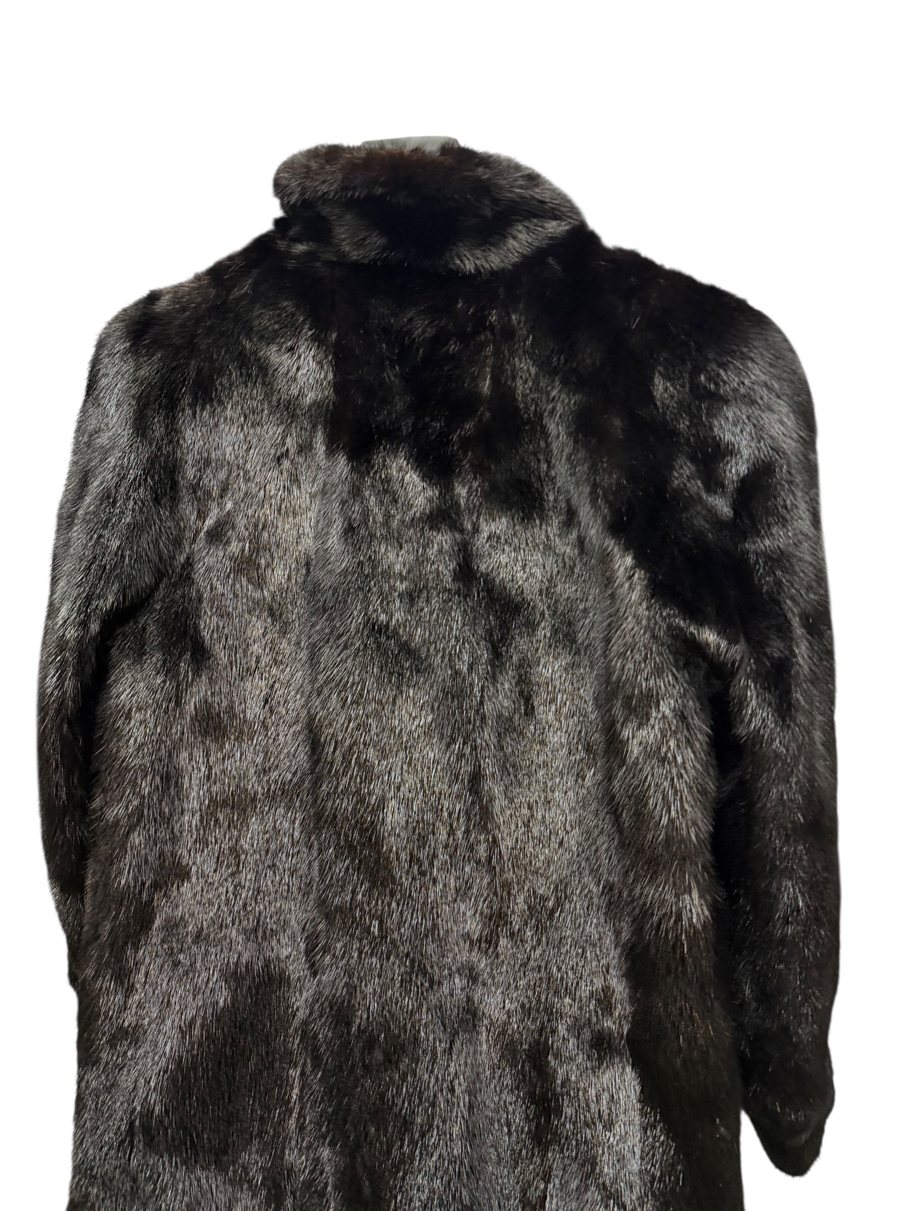 Vintage Black Fur Mid Length Coat