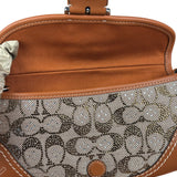 Coach Leather Trim Crystal Signature Jacquard Soho Pochette