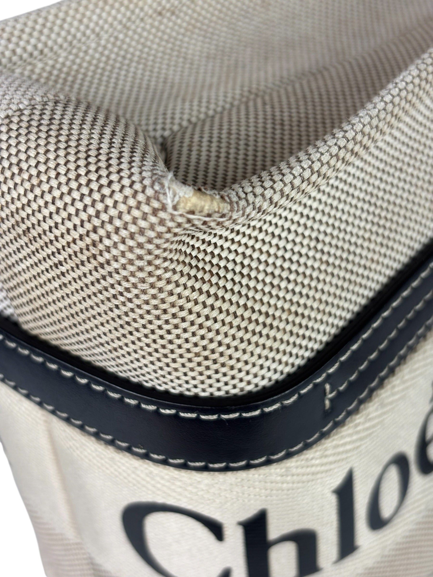 Chloe Grey/Black Leather Trim Tote