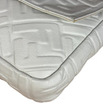 Fendi Large Zucca Embossed Leather Baguette White
