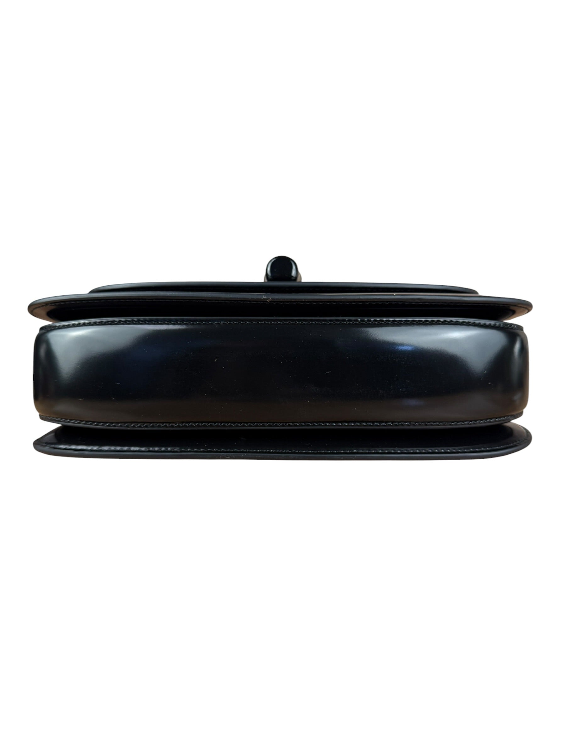 Gucci Vintage Black Leather Bamboo Top Handle Shoulder/Hand Bag
