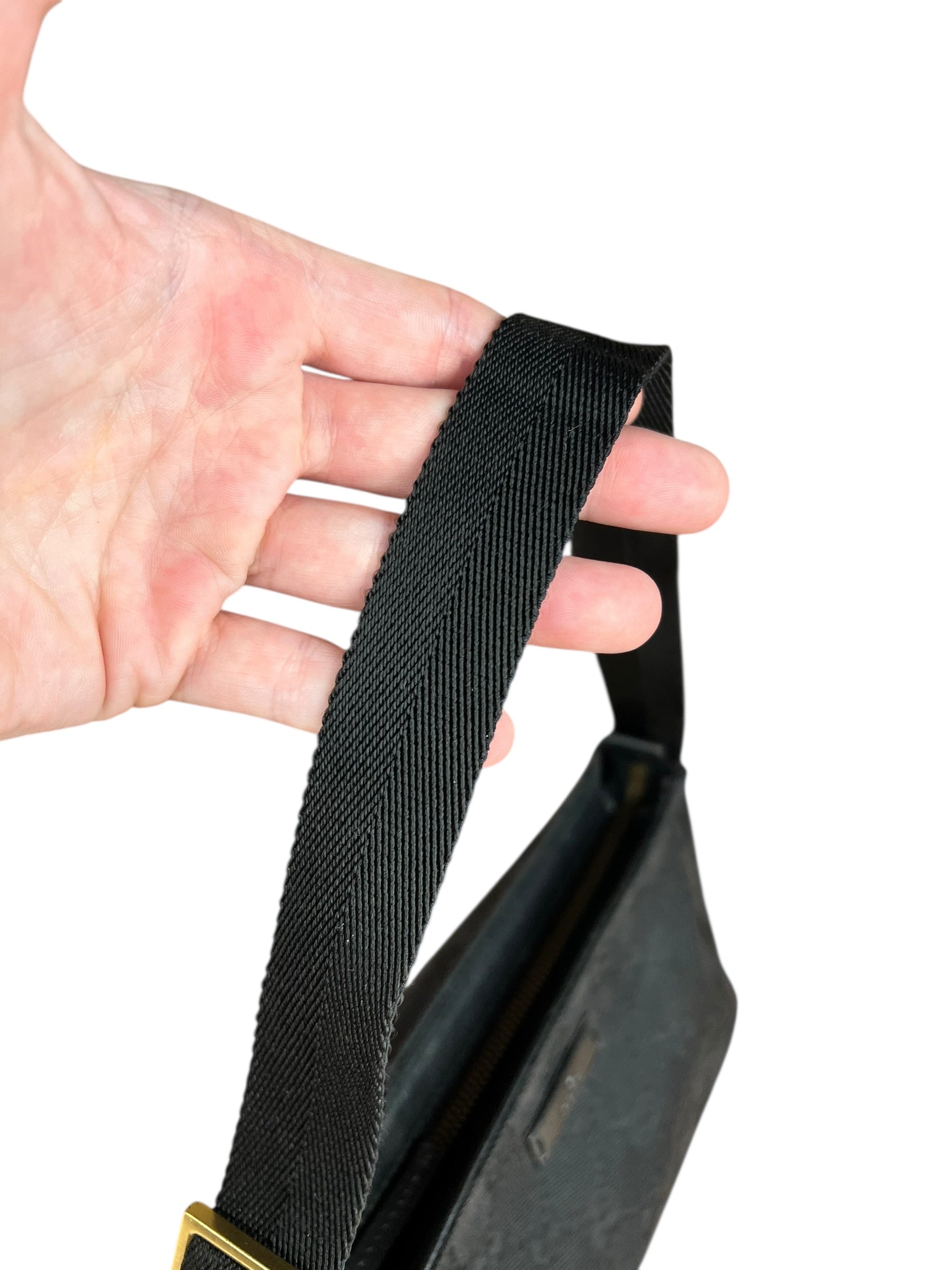 Gucci Vintage GG Black Canvas Pochette