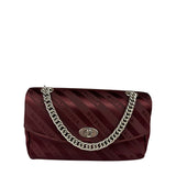 Balenciaga Burgundy Satin Jacquard Round S Lock Shoulder Bag
