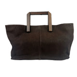 Loewe Vintage Brown Python Embossed Tote