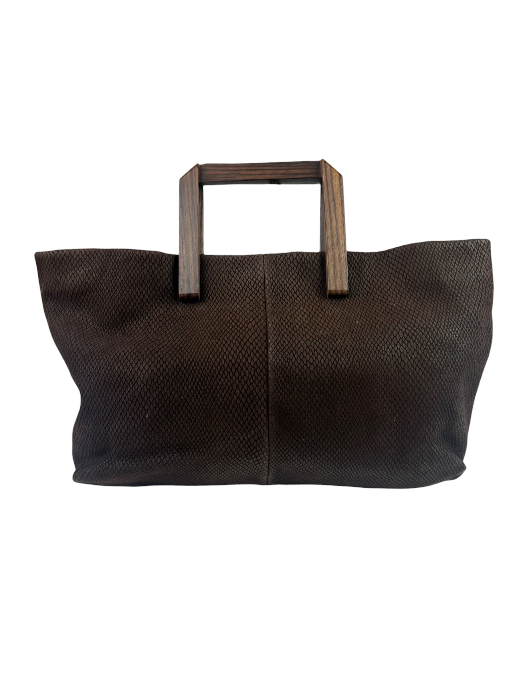 Loewe Vintage Brown Python Embossed Tote