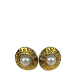 Chanel Vintage Pearl Round Gold-Tone Clip-On Earning
