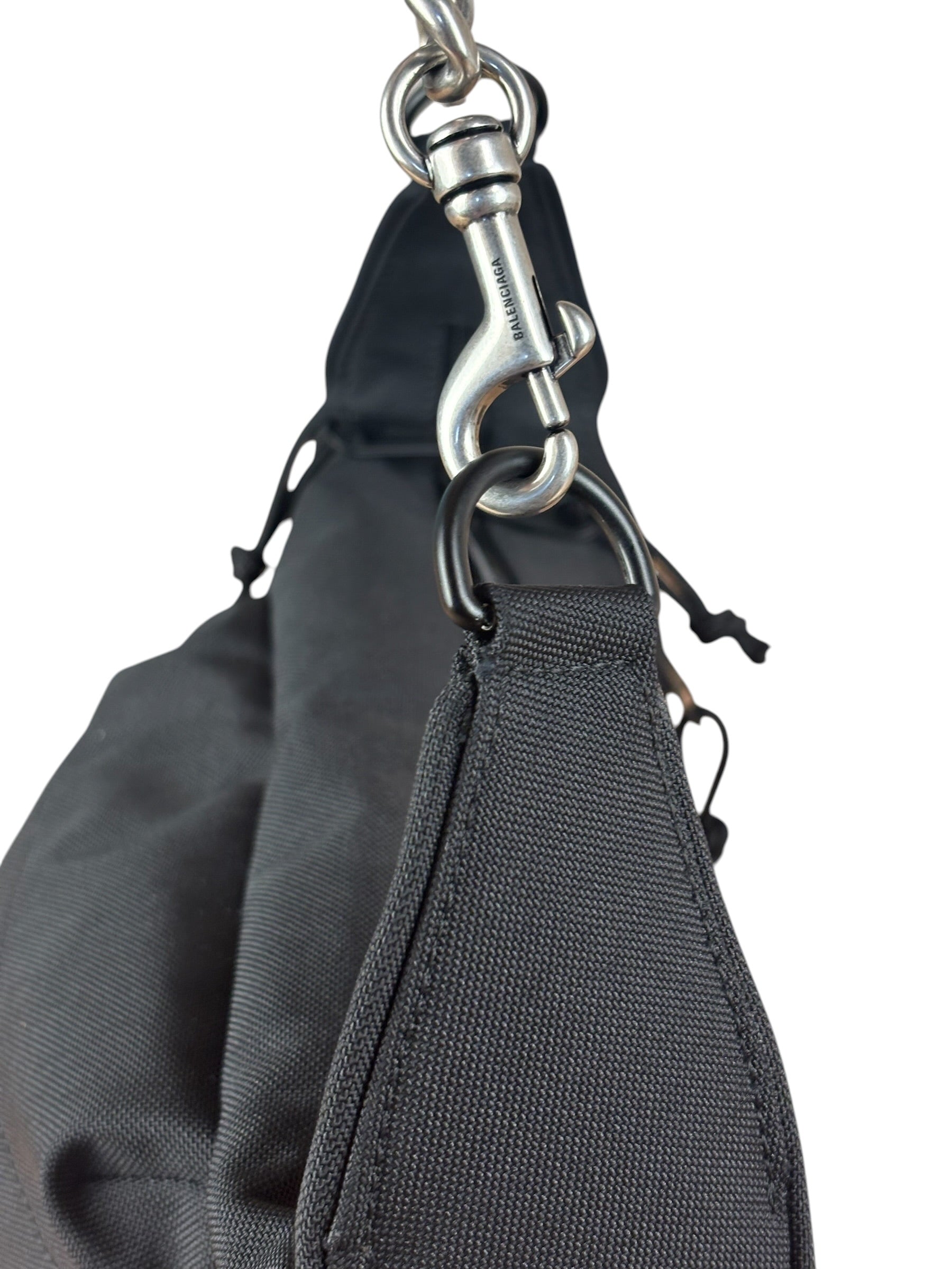 Balenciaga Black Nylon Chain Shoulder Bag