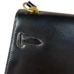 Hermes Black Mini Kelly 20 Box Calf 1991