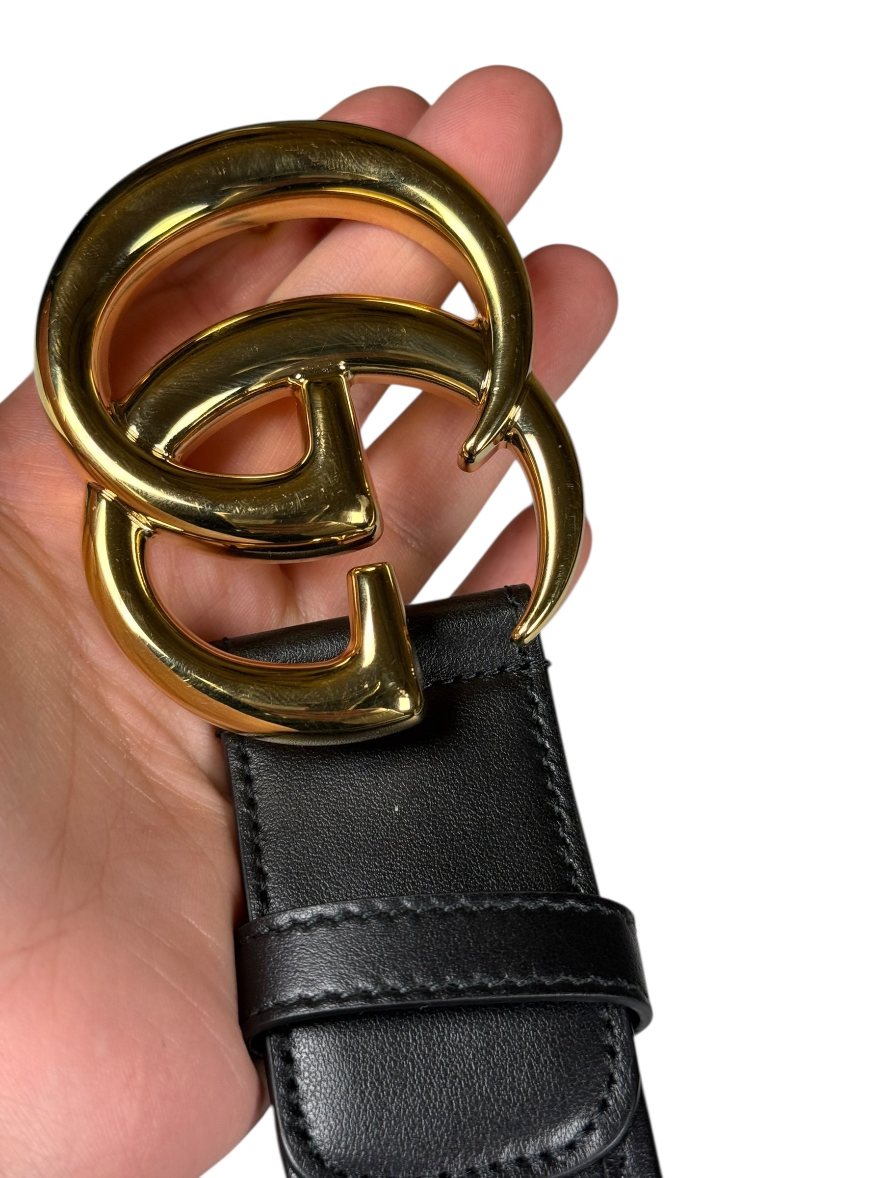 Gucci Puff Monogram GG Buckle Belt