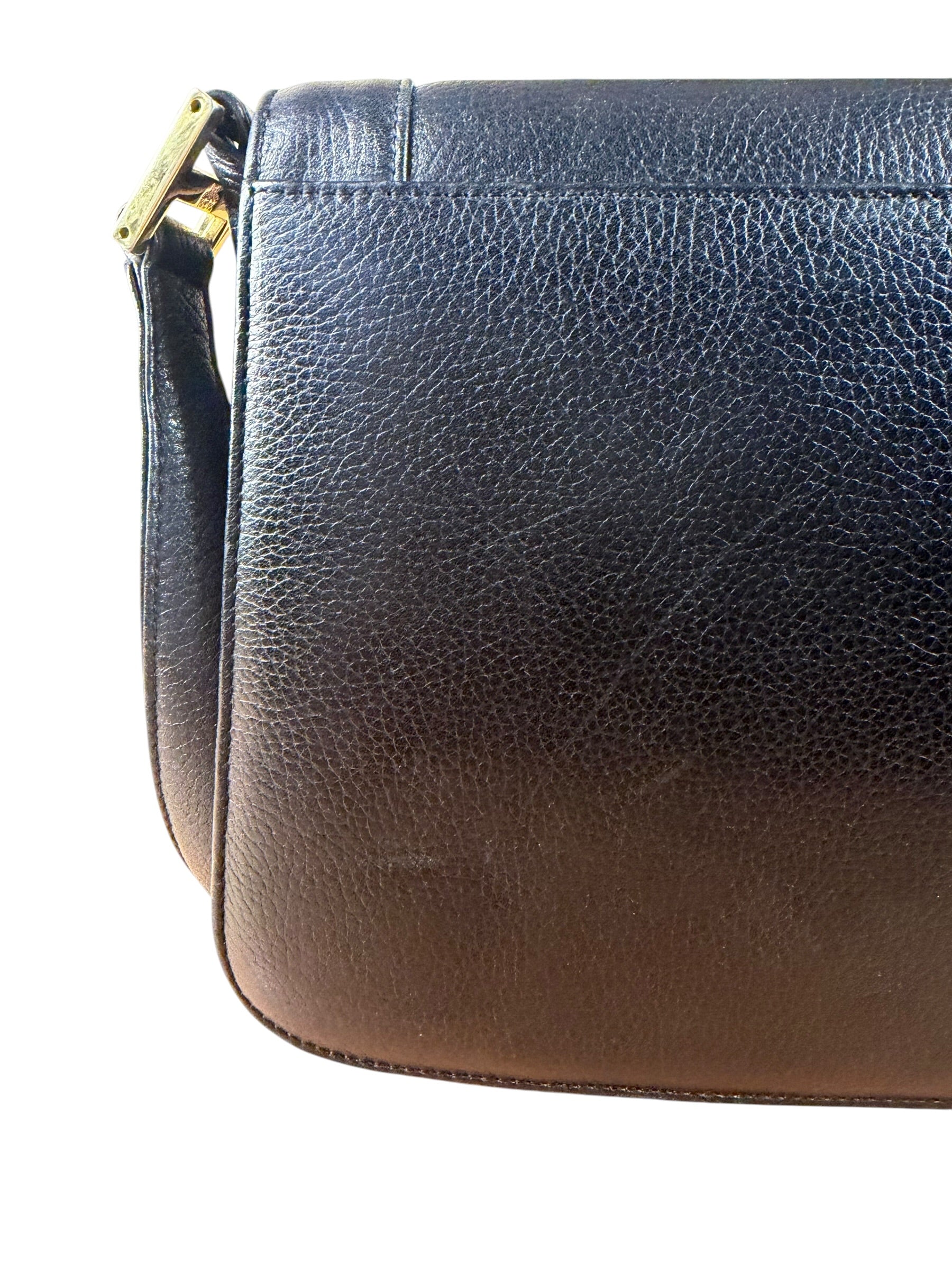 MCM Vintage Black Leather Crossbody Bag