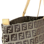 Fendi Vintage FF Canvas Print Zip Shoulder Tote