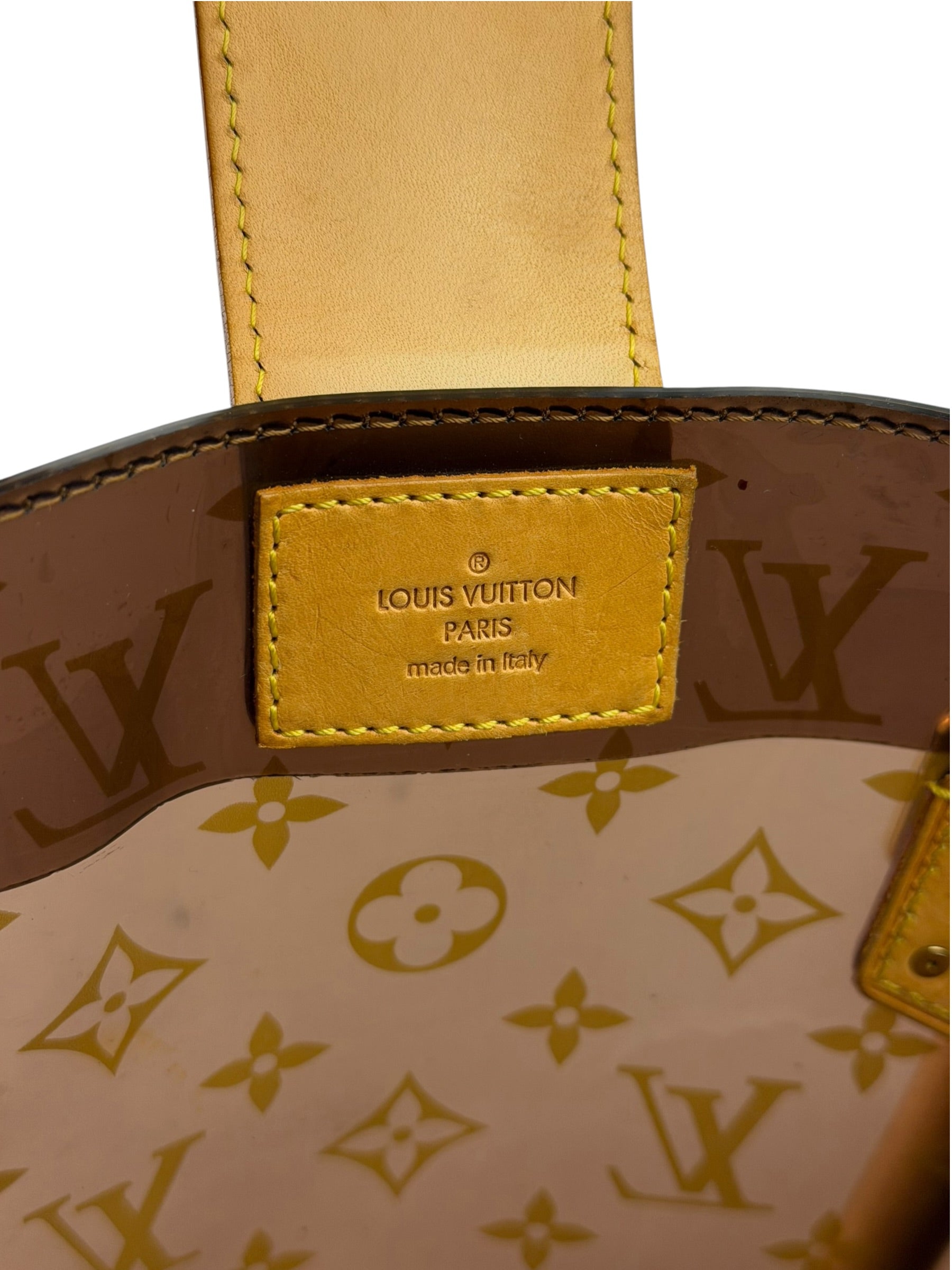 Louis Vuitton Vintage Brown Leather/PVC Monogram Ambre Tote