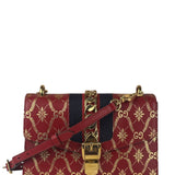 Gucci Red Leather Sylvie Chain Shoulder Bag