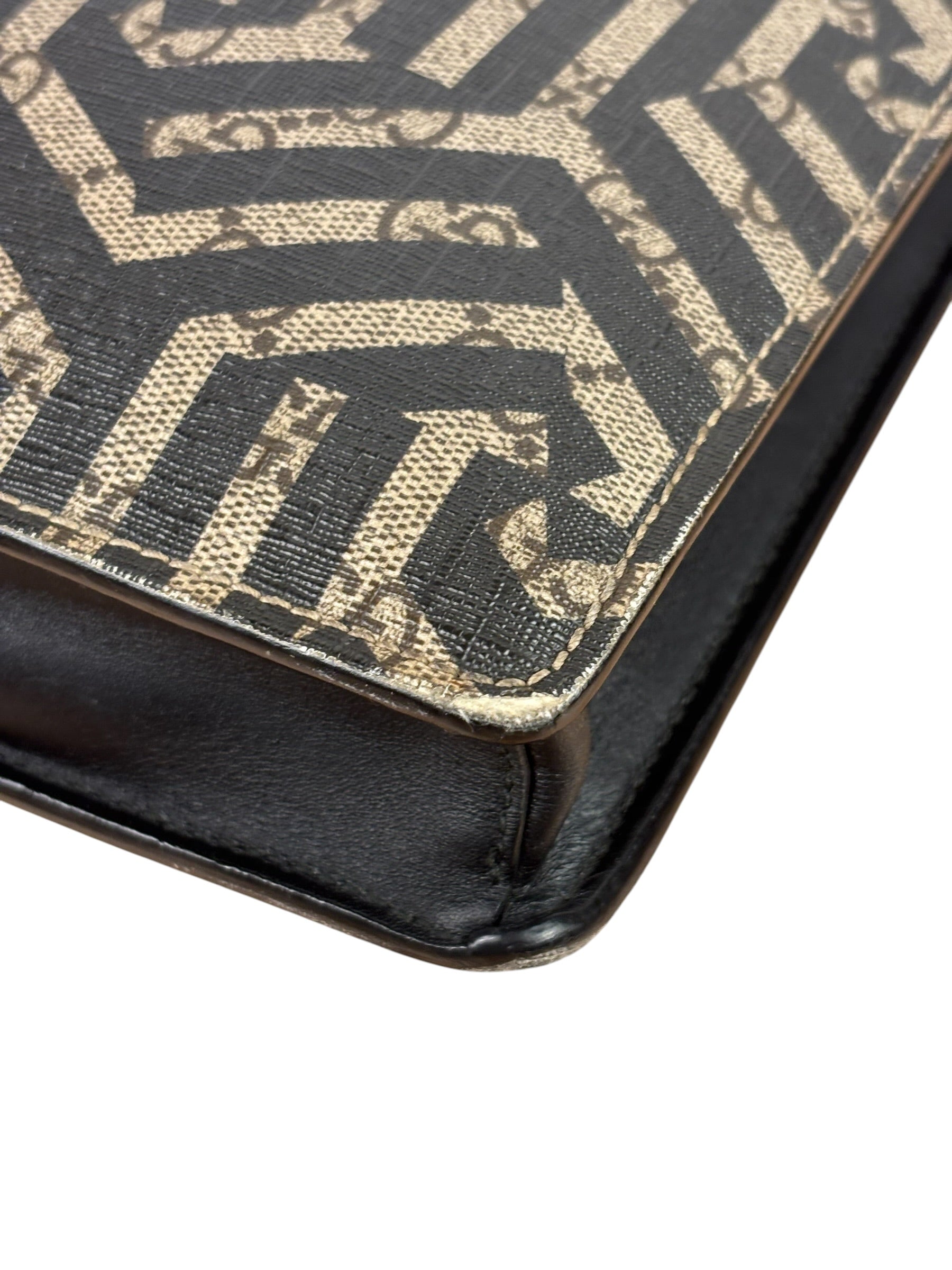 Gucci Beige/Black GG Caleido Web Zip Crossbody Bag
