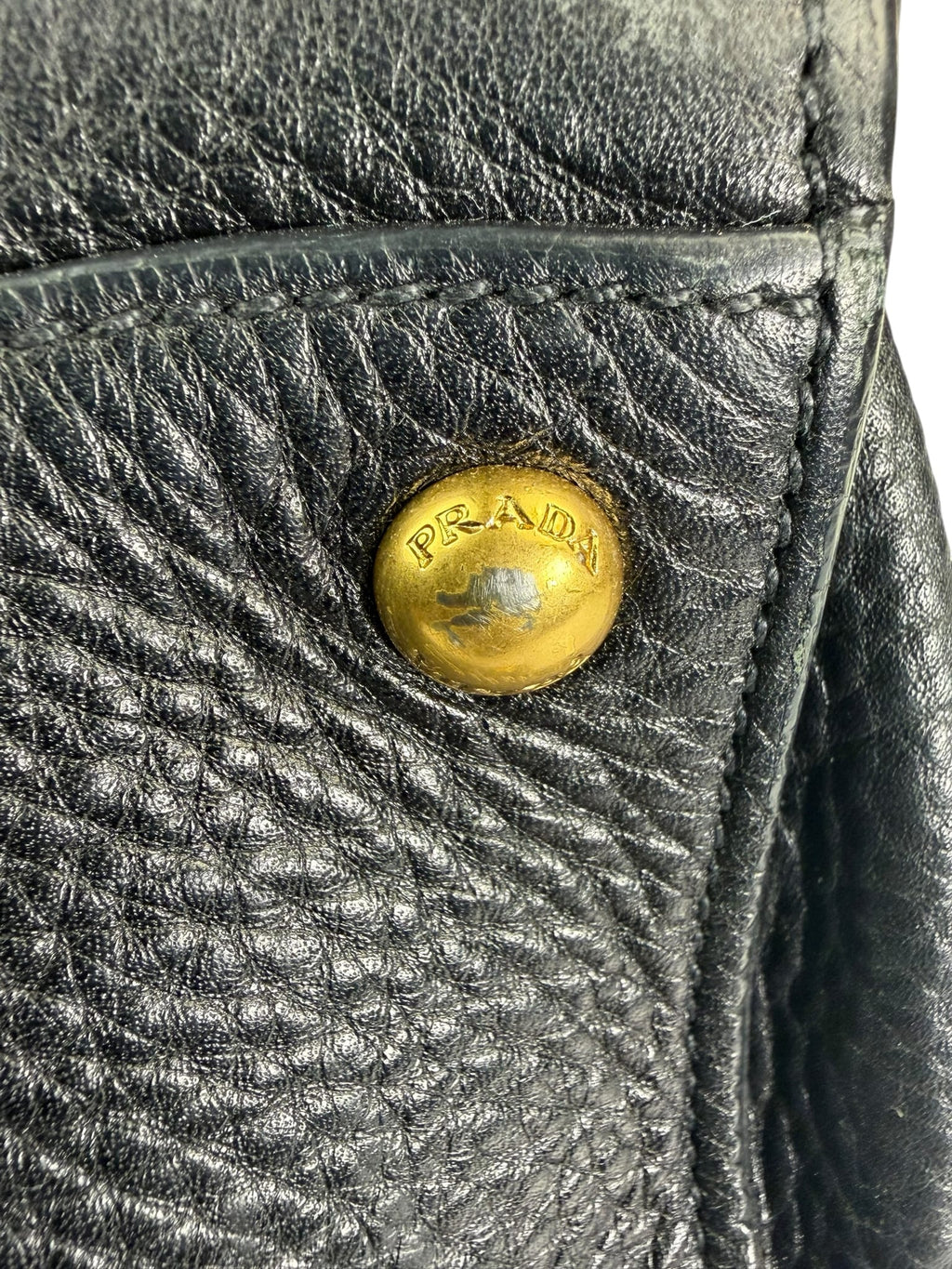 Prada Black Leather Vitello Daino Soundlock Two-Way Satchel
